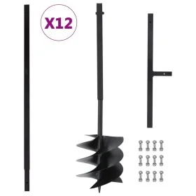 Earth drill with handle 250 mm extension tube 12 m steel by vidaXL, Helical augers - Ref: Foro24-3059408, Price: 173,39 €, Di...