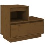 Mesita de noche madera maciza de pino marrón miel 60x34x51 cm de , Mesitas de noche - Ref: Foro24-814380, Precio: 57,72 €, De...