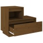 Mesita de noche madera maciza de pino marrón miel 60x34x51 cm de , Mesitas de noche - Ref: Foro24-814380, Precio: 57,72 €, De...
