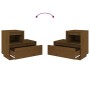 Mesita de noche madera maciza de pino marrón miel 60x34x51 cm de , Mesitas de noche - Ref: Foro24-814380, Precio: 57,72 €, De...