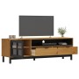 Mueble de TV con puerta de vidrio FLAM madera pino 158x40x50 cm de , Muebles TV - Ref: Foro24-357821, Precio: 191,07 €, Descu...
