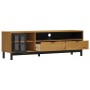 Mueble de TV con puerta de vidrio FLAM madera pino 158x40x50 cm de , Muebles TV - Ref: Foro24-357821, Precio: 191,07 €, Descu...