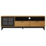 Mueble de TV con puerta de vidrio FLAM madera pino 158x40x50 cm de , Muebles TV - Ref: Foro24-357821, Precio: 191,07 €, Descu...