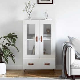 Aparador alto madera de ingeniería blanco brillo 69,5x31x115 cm de , Aparadores - Ref: Foro24-828270, Precio: 100,88 €, Descu...