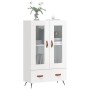 Aparador alto madera de ingeniería blanco brillo 69,5x31x115 cm de , Aparadores - Ref: Foro24-828270, Precio: 100,88 €, Descu...