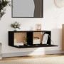 Armario de pared madera contrachapada negro 100x36,5x35 cm de , Taquillas y armarios de almacenamiento - Ref: Foro24-812943, ...