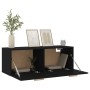 Armario de pared madera contrachapada negro 100x36,5x35 cm de , Taquillas y armarios de almacenamiento - Ref: Foro24-812943, ...