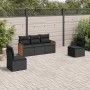 Set de muebles de jardín 5 pzas y cojines ratán sintético negro en Conjuntos de jardín | Comprar online en Foru.es