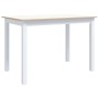 Mesa de comedor madera de caucho blanco y marrón 114x71x75 cm en Mesas de comedor | Comprar online en Foru.es