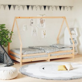 Estructura de cama infantil madera maciza de pino 90x190 cm de , Cunas y camas para niños - Ref: Foro24-834492, Precio: 123,9...