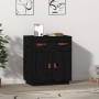 Aparador de madera maciza de pino negro 65,5x40x75 cm de , Aparadores - Ref: Foro24-820131, Precio: 81,70 €, Descuento: %