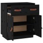 Aparador de madera maciza de pino negro 65,5x40x75 cm de , Aparadores - Ref: Foro24-820131, Precio: 81,70 €, Descuento: %