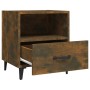 Mesita de noche madera contrachapada color roble ahumado de , Mesitas de noche - Ref: Foro24-817303, Precio: 40,56 €, Descuen...