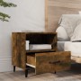 Mesita de noche madera contrachapada color roble ahumado de , Mesitas de noche - Ref: Foro24-817303, Precio: 40,56 €, Descuen...