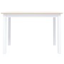 Mesa de comedor madera de caucho blanco y marrón 114x71x75 cm en Mesas de comedor | Comprar online en Foru.es