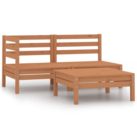 Set de muebles de jardín 3 pzas madera maciza pino marrón miel de , Conjuntos de jardín - Ref: Foro24-806600, Precio: 164,91 ...