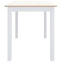 Mesa de comedor madera de caucho blanco y marrón 114x71x75 cm en Mesas de comedor | Comprar online en Foru.es