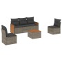Set de muebles de jardín 6 pzas y cojines ratán sintético gris en Conjuntos de jardín | Comprar online en Foru.es