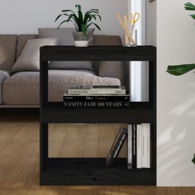 Estantería/divisor de espacios madera pino negro 60x30x71,5 cm de , Librerías y estanterías - Ref: Foro24-808162, Precio: 53,...