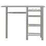 Mesa y taburetes de cocina con estantes de madera y acero gris de , muebles para cocinas y comedores - Ref: Foro24-284401, Pr...