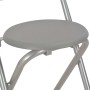 Mesa y taburetes de cocina con estantes de madera y acero gris de , muebles para cocinas y comedores - Ref: Foro24-284401, Pr...