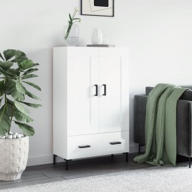 Aparador alto madera de ingeniería blanco brillo 69,5x31x115 cm de , Aparadores - Ref: Foro24-830326, Precio: 101,66 €, Descu...