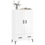 Aparador alto madera de ingeniería blanco brillo 69,5x31x115 cm de , Aparadores - Ref: Foro24-830326, Precio: 101,66 €, Descu...
