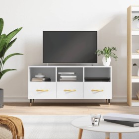 Mueble de TV madera contrachapada blanco brillo 102x36x50 cm de , Muebles TV - Ref: Foro24-829014, Precio: 58,78 €, Descuento: %