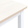 Mesa de comedor madera de caucho blanco y marrón 114x71x75 cm en Mesas de comedor | Comprar online en Foru.es