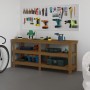 Banco de trabajo madera maciza de pino marrón miel 181x50x80 cm de , Mesas de trabajo - Ref: Foro24-823657, Precio: 217,47 €,...
