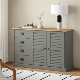 Aparador con cajones VIGO madera maciza pino gris 113x40x75 cm de , Aparadores - Ref: Foro24-353189, Precio: 215,84 €, Descue...