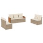 Set sofás de jardín 7 piezas y cojines ratán sintético beige en Conjuntos de jardín | Comprar online en Foru.es