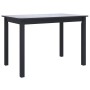Mesa de comedor de madera maciza de caucho negro 114x71x75 cm en Mesas de comedor | Comprar online en Foru.es