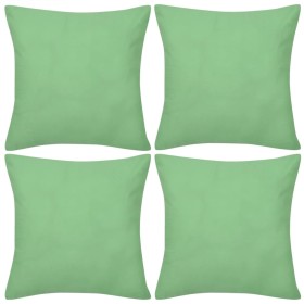 4 fundas verde manzana para cojines de algodón, 40 x 40 cm de , Cojines - Ref: Foro24-130925, Precio: 23,63 €, Descuento: %