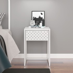 Mesita de noche de acero blanca 38x35x54 cm de , Mesitas de noche - Ref: Foro24-335887, Precio: 71,08 €, Descuento: %