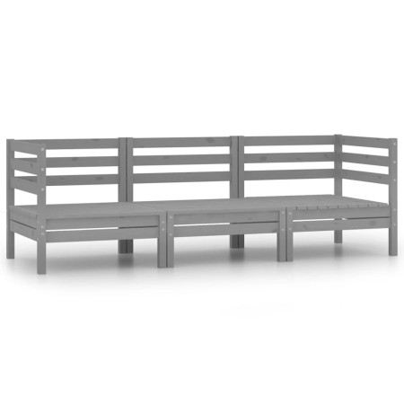 Conjunto de muebles de jardín 3 piezas madera maciza pino gris de , Conjuntos de jardín - Ref: Foro24-806609, Precio: 166,92 ...