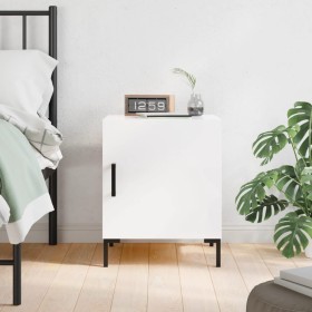 Mesita de noche madera de ingeniería blanco brillo 40x40x50 cm de , Mesitas de noche - Ref: Foro24-827568, Precio: 30,07 €, D...