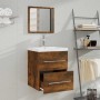 Armario de baño con espejo color roble ahumado 41x38,5x48 cm de , Muebles de baño - Ref: Foro24-820469, Precio: 47,89 €, Desc...