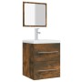 Armario de baño con espejo color roble ahumado 41x38,5x48 cm de , Muebles de baño - Ref: Foro24-820469, Precio: 47,89 €, Desc...