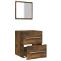 Armario de baño con espejo color roble ahumado 41x38,5x48 cm de , Muebles de baño - Ref: Foro24-820469, Precio: 47,89 €, Desc...