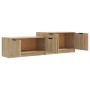 Mueble de TV madera contrachapada roble Sonoma 158,5x36x45 cm de , Muebles TV - Ref: Foro24-811487, Precio: 96,80 €, Descuent...