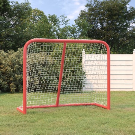 Portería de hockey poliéster rojo y blanco 183x71x122 cm de , Porterías de hockey sobre hierba - Ref: Foro24-93755, Precio: 1...