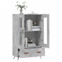 Aparador alto madera de ingeniería gris hormigón 69,5x31x115 cm de , Aparadores - Ref: Foro24-828272, Precio: 84,83 €, Descue...