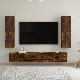 Muebles TV de pared 2 uds color roble ahumado 30,5x30x110 cm de , Muebles TV - Ref: Foro24-826677, Precio: 83,01 €, Descuento: %