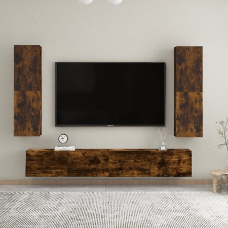 Muebles TV de pared 2 uds color roble ahumado 30,5x30x110 cm de , Muebles TV - Ref: Foro24-826677, Precio: 83,01 €, Descuento: %