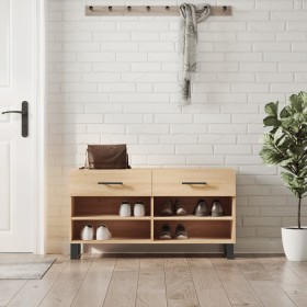 Banco zapatero madera de ingeniería roble Sonoma 102x35x55 cm de , Zapateros y organizadores de calzado - Ref: Foro24-829767,...