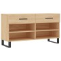 Banco zapatero madera de ingeniería roble Sonoma 102x35x55 cm de , Zapateros y organizadores de calzado - Ref: Foro24-829767,...
