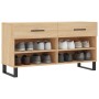 Banco zapatero madera de ingeniería roble Sonoma 102x35x55 cm de , Zapateros y organizadores de calzado - Ref: Foro24-829767,...