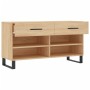 Banco zapatero madera de ingeniería roble Sonoma 102x35x55 cm de , Zapateros y organizadores de calzado - Ref: Foro24-829767,...