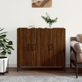 Aparador de madera de ingeniería marrón roble 90x34x80 cm de , Aparadores - Ref: Foro24-828115, Precio: 85,10 €, Descuento: %